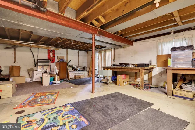 workspace with furniture wooden floor and windows