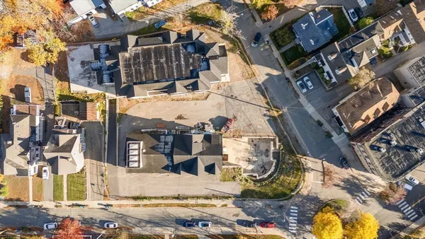 an aerial view of a house