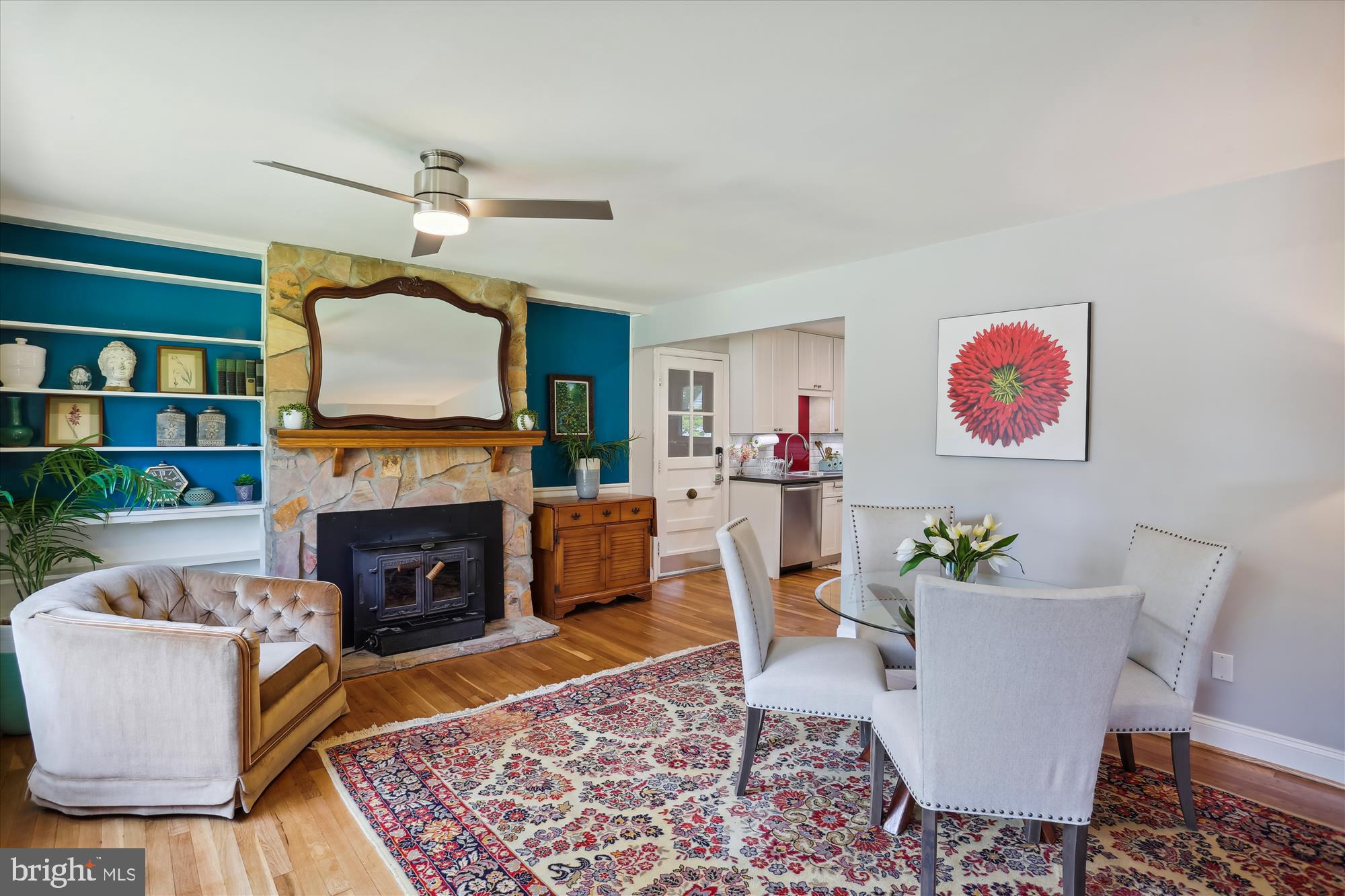 903 Kerwin Road Silver Spring, MD 20901 - Photo 4 of 51 Dining Room with a Stone Fireplace