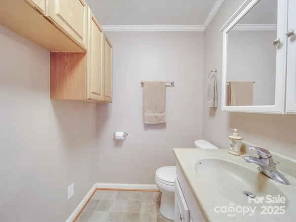 a bathroom with a sink toilet and vanity