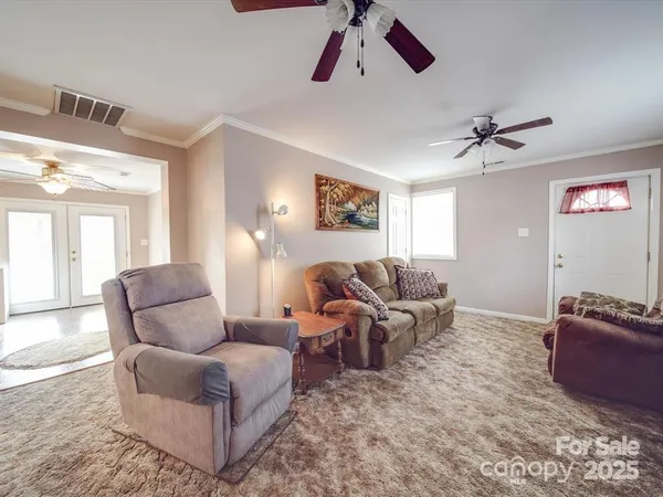 a living room with furniture
