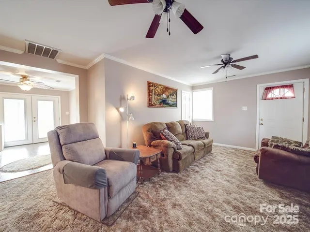 a living room with furniture
