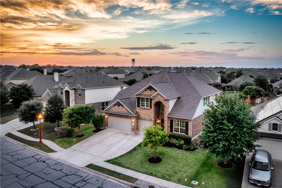 an aerial view of a house