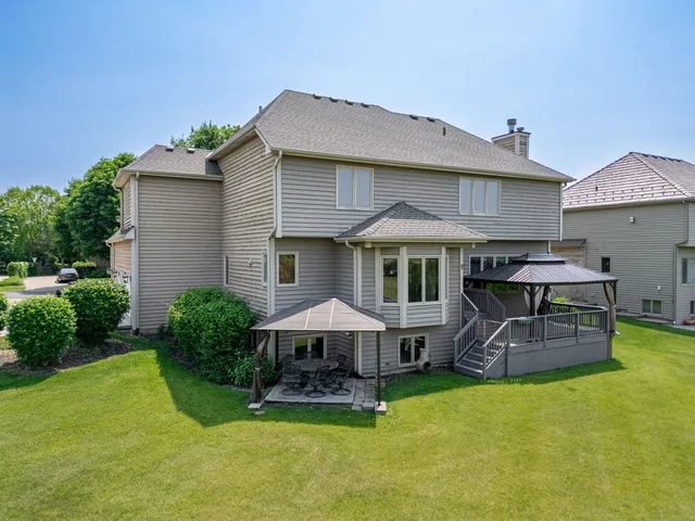 a front view of a house with patio