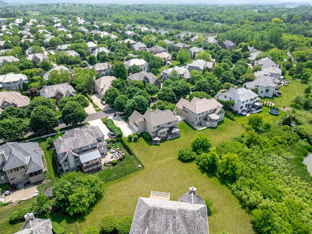 an aerial view of multiple house