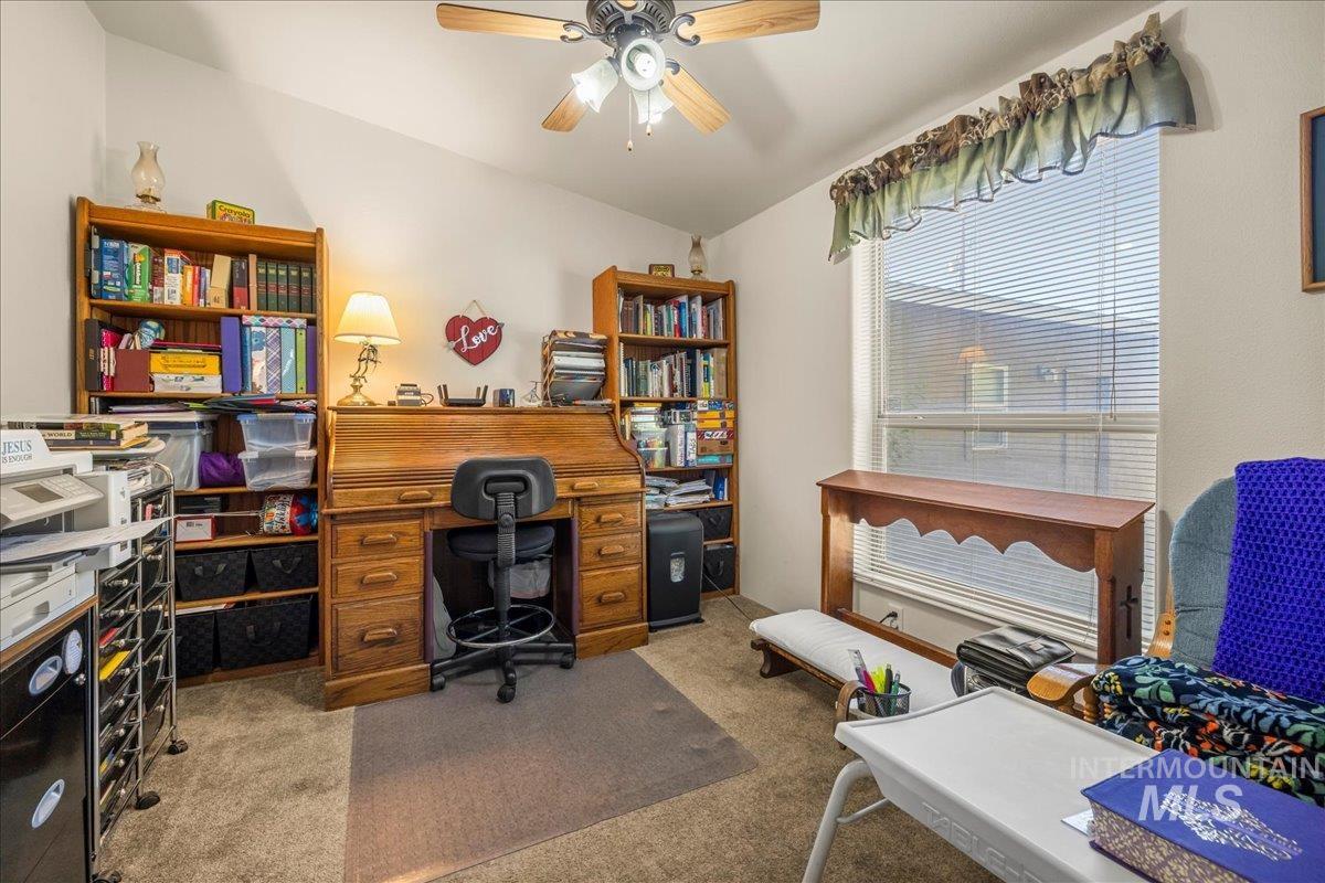 37786 Highway 78 Grand View, ID 83624 - Photo 11 of 50 Office area featuring light colored carpet and ceiling fan