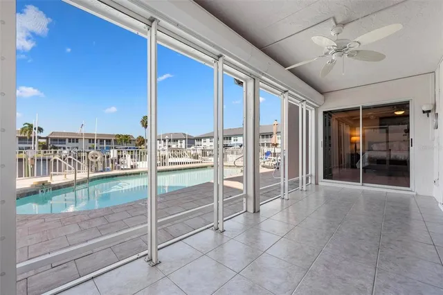 an aerial view of a house with a ocean view