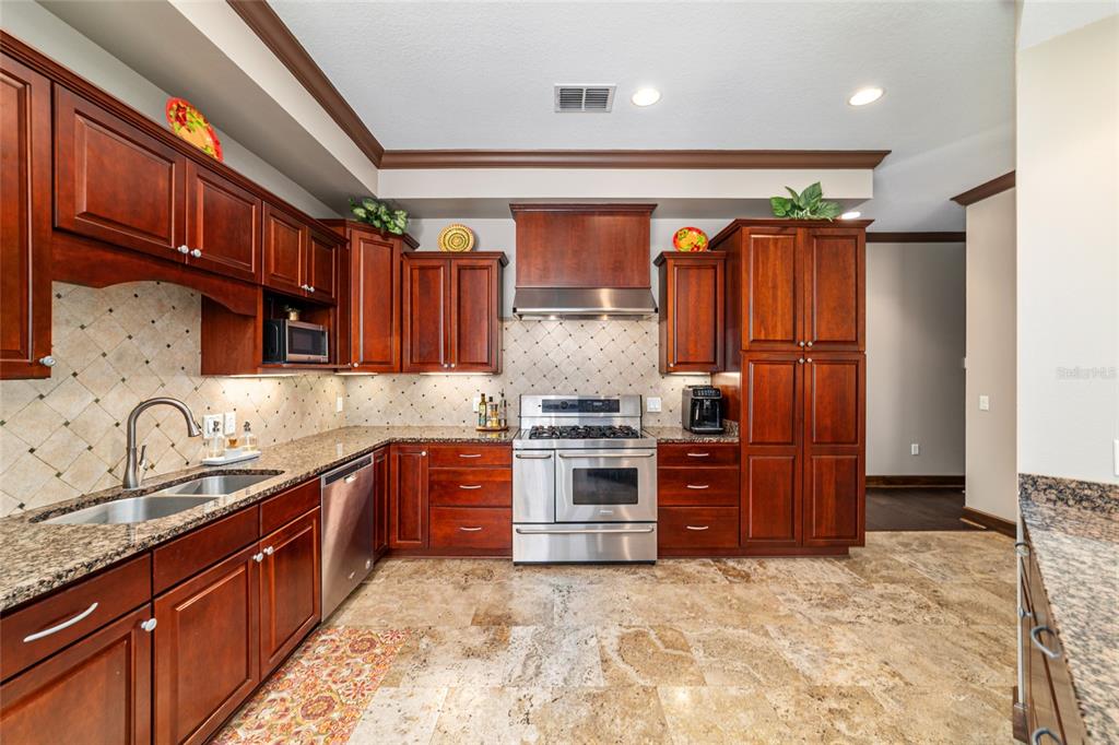 678 Southeast 47th Loop Ocala, FL 34480 - Photo 15 of 73 a kitchen with stainless steel appliances granite countertop a stove a sink and a refrigerator