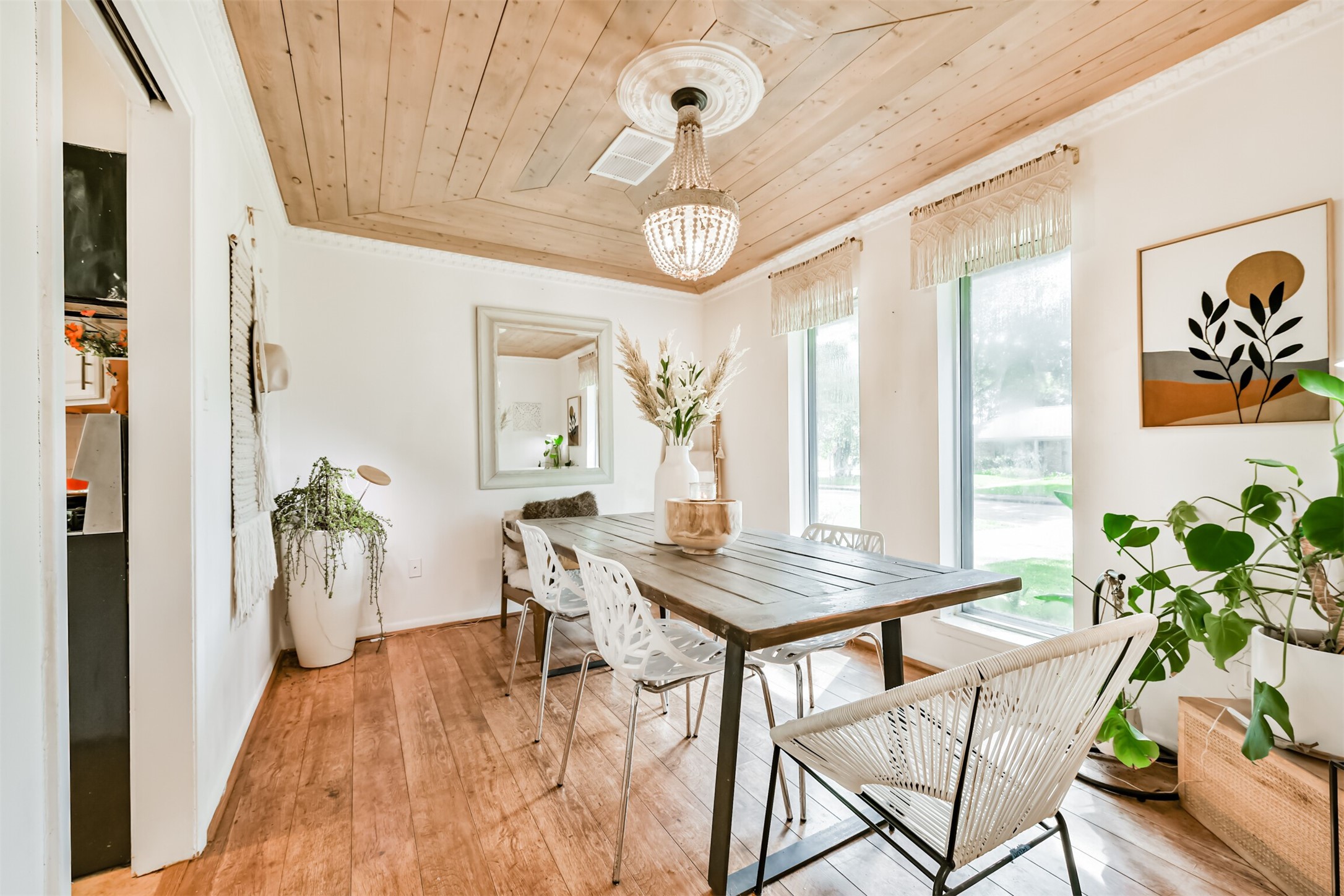 1723 Capstan Road Houston, TX 77062 - Photo 6 of 43 Elegant formal dining room with custom wood ceiling details.