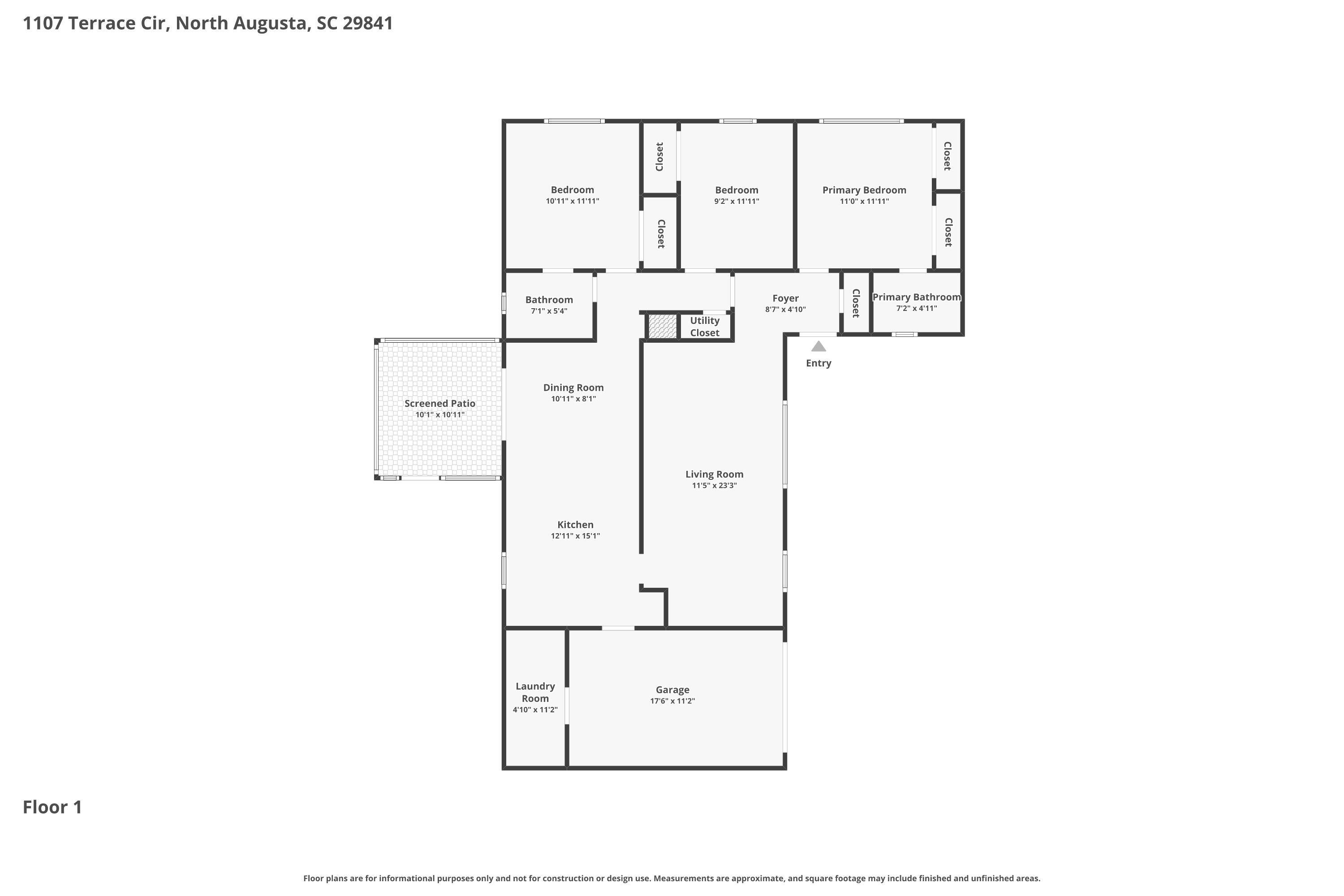 1107 Terrace Circle North Augusta, SC 29841 - Photo 28 of 28 Floor Plan!