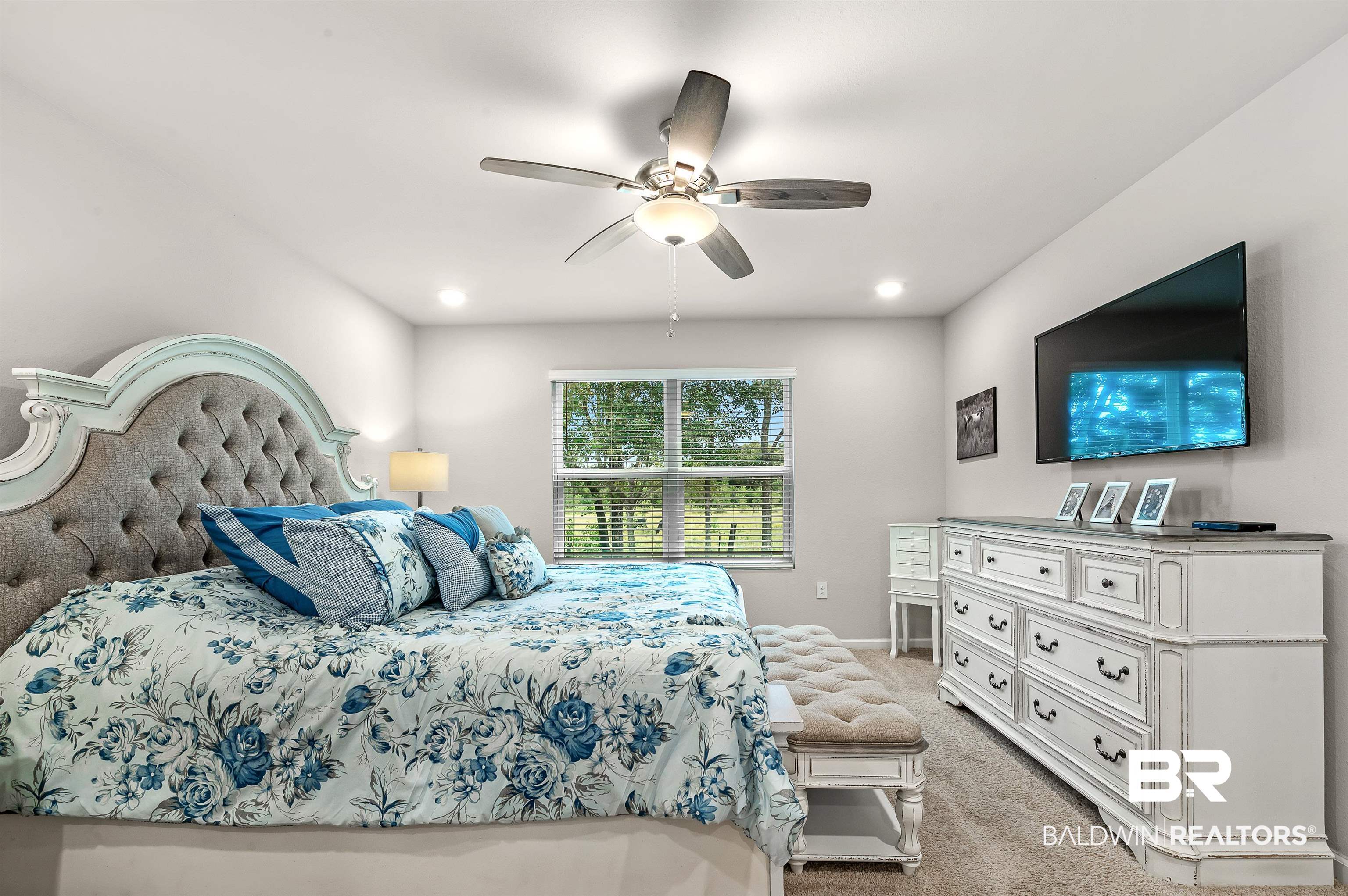 17985 Lewis Smith Drive Foley, AL 36535 - Photo 23 of 56 Bedroom featuring light colored carpet and ceiling fan