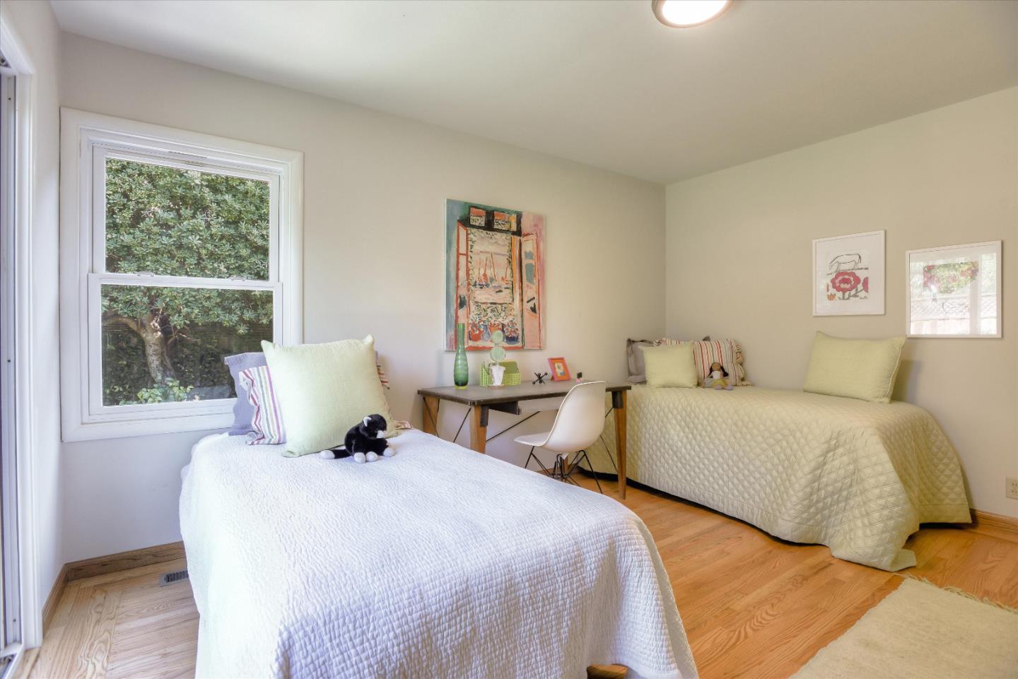 340 Princeton Road Menlo Park, CA 94025 - Photo 19 of 31 a bedroom with two large bed and a window
