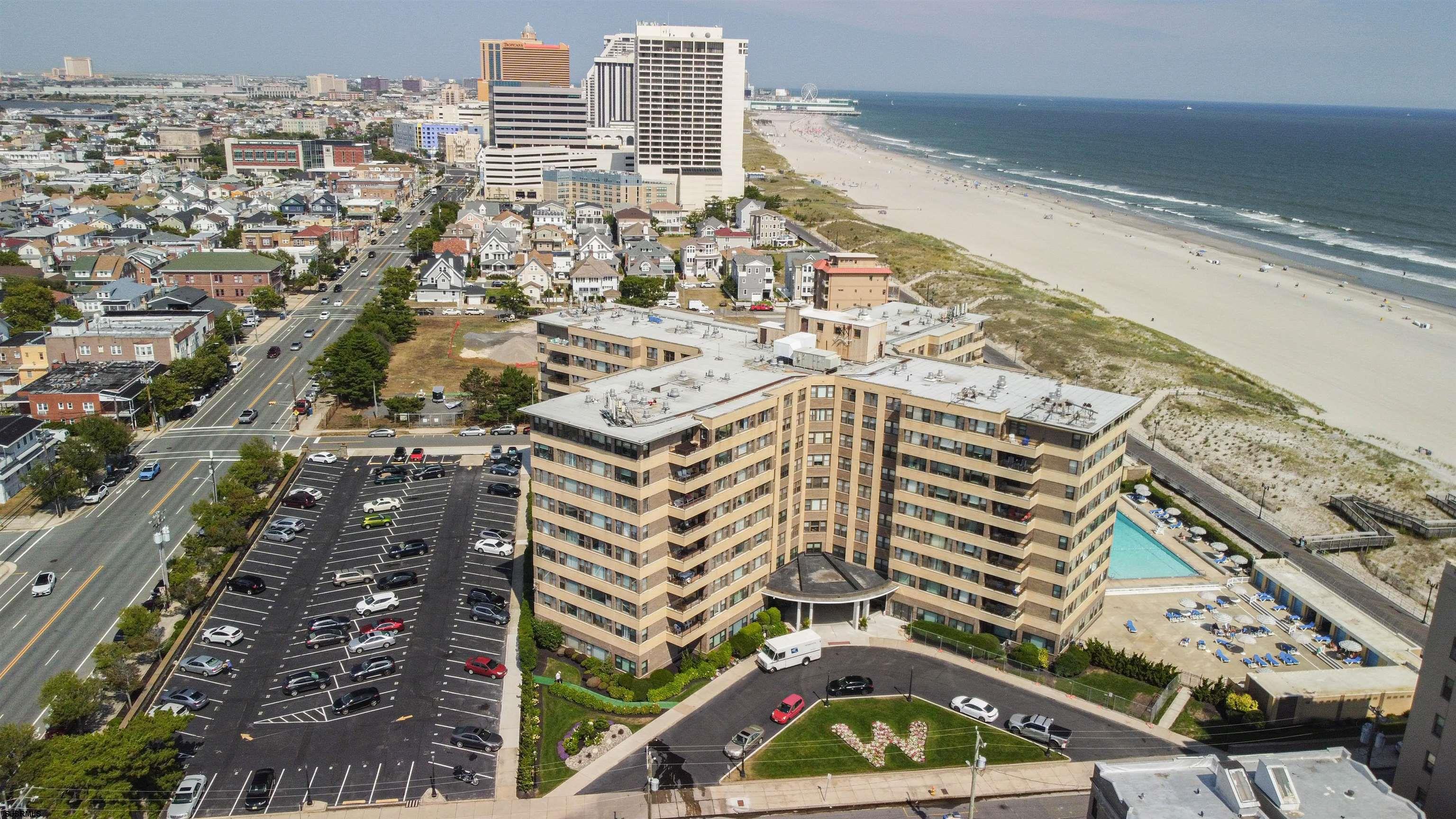 a view of a city with tall buildings