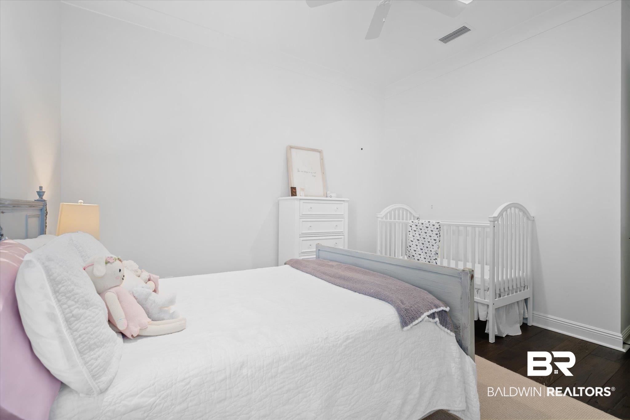 3713 Old Shell Road Mobile, AL 36608 - Photo 28 of 52 Bedroom with ceiling fan and dark wood-type flooring