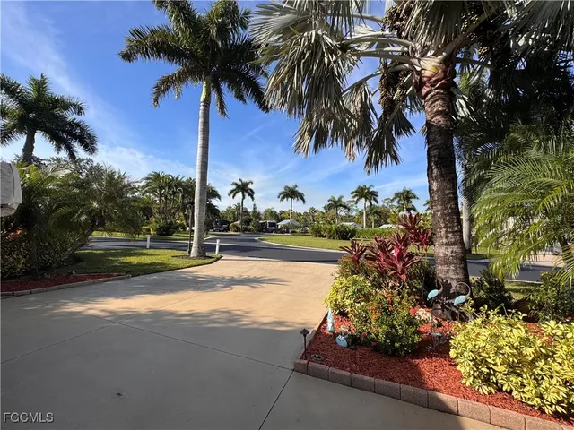 a view of a backyard with a garden