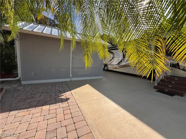 a view of backyard with green space