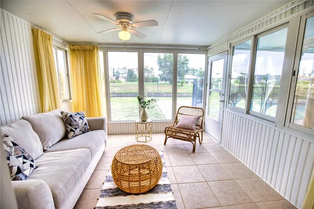 a living room with furniture