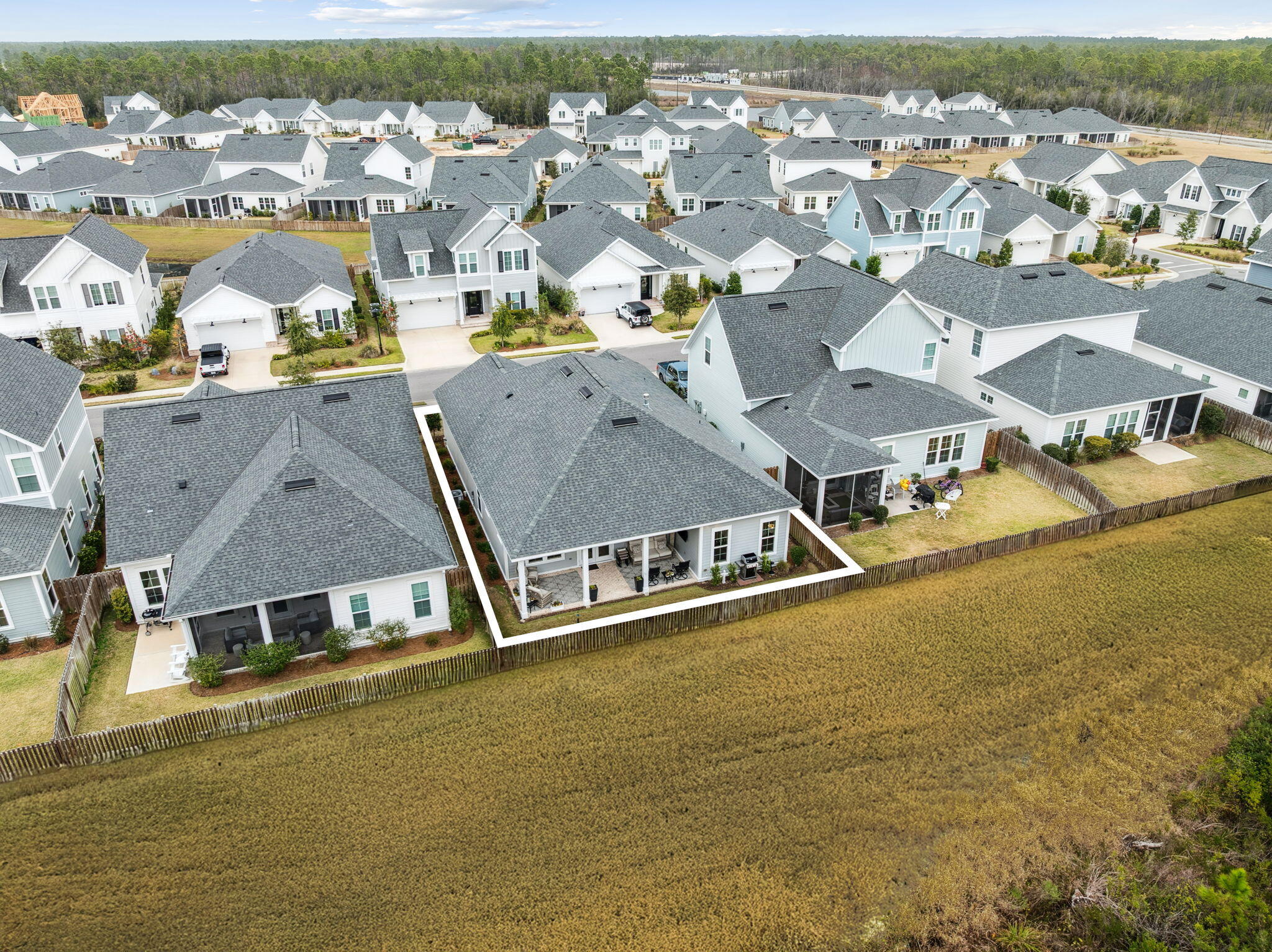 129 Suwannee Dr Inlet Beach Inlet Beach, FL 32461 - Photo 36 of 43 an aerial view of residential houses with outdoor space