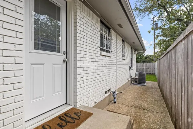 a view of a porch with a bench