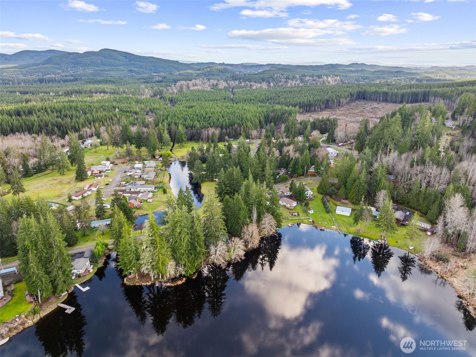 21 West Prairie Loop Road Elma, WA 98541 - Photo 32 of 40 a view of a lake with a mountain