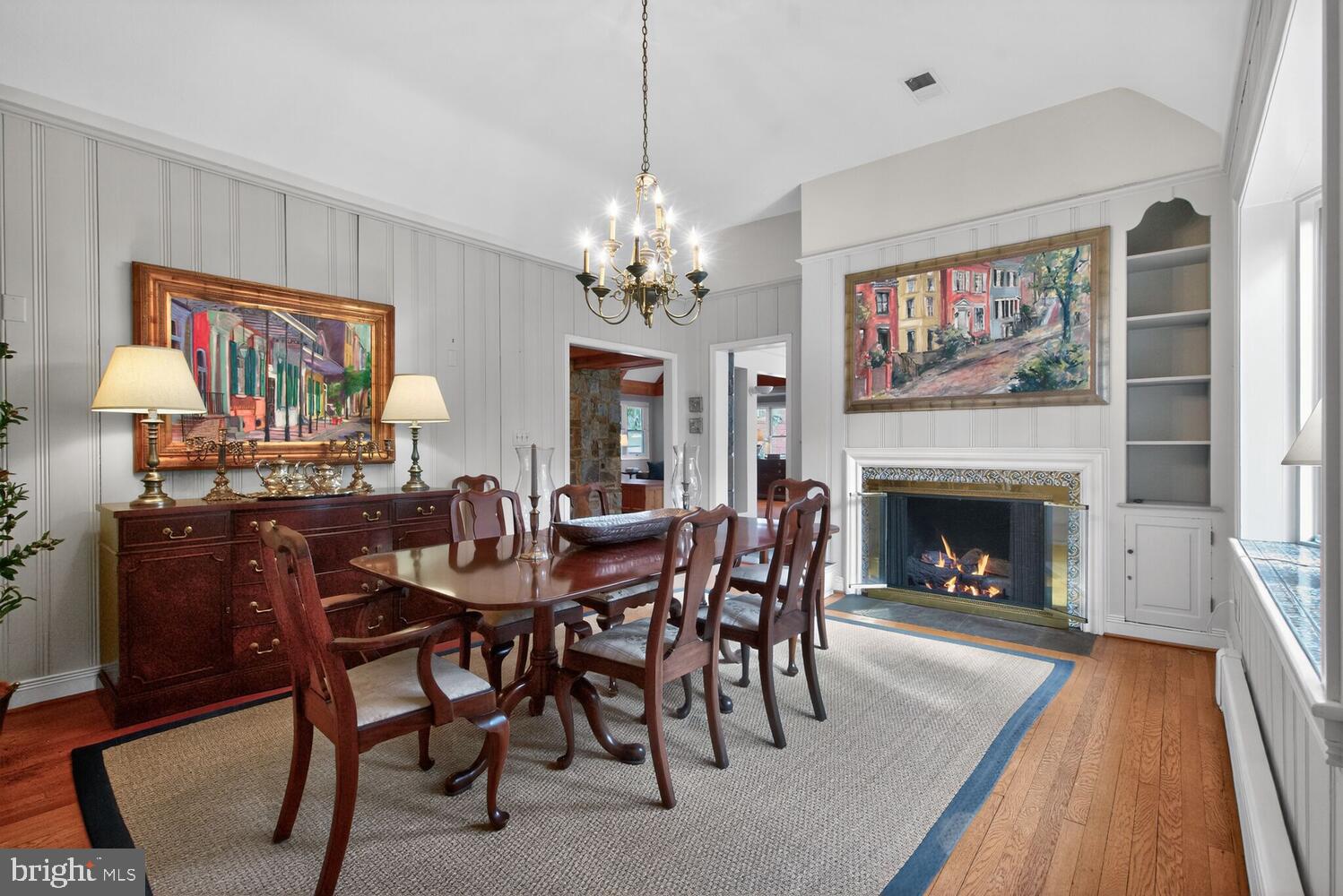 3201 Tennyson Street Northwest Washington, DC 20015 - Photo 4 of 52 a view of a dining room with furniture wooden floor and a chandelier