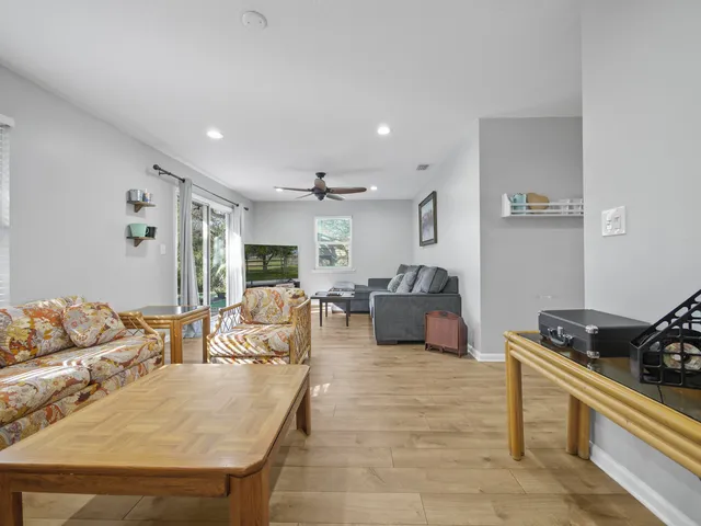 a living room with furniture
