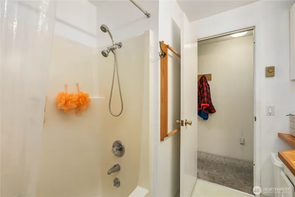 a bathroom with a shower
