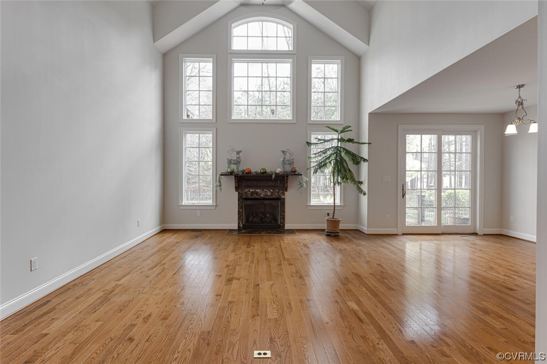 488 Bel Bridge Circle Midlothian, VA 23113 - Photo 13 of 38 an empty room with wooden floor a fireplace and windows