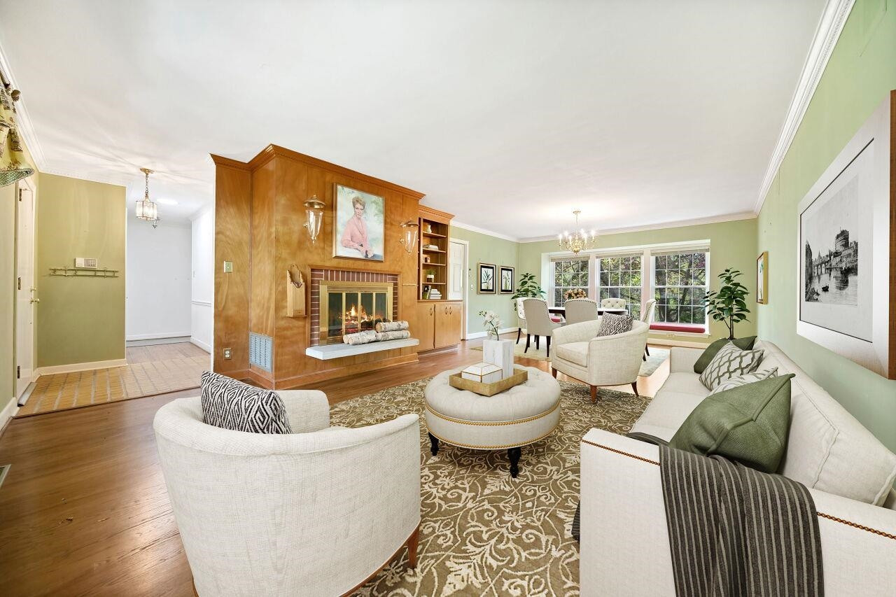 100 East Drewry Lane Raleigh, NC 27609 - Photo 6 of 18 Virtually Staged Living Room/Dining Area