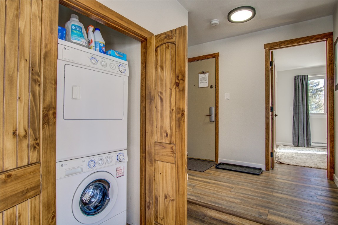 78 Summit Drive, Unit C11 Dillon, CO 80435 - Photo 17 of 21 a view of a hallway with wooden floor and closet