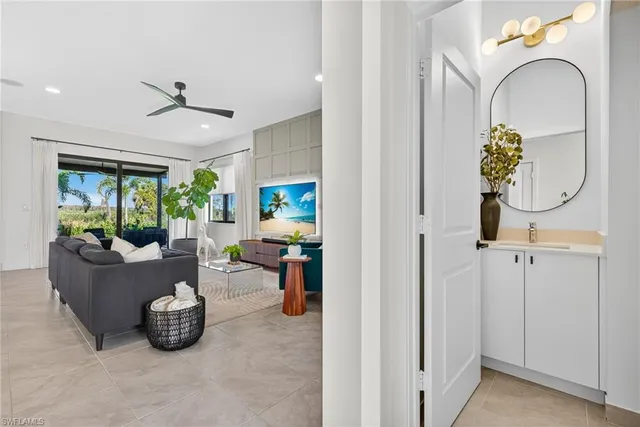 a living room with furniture