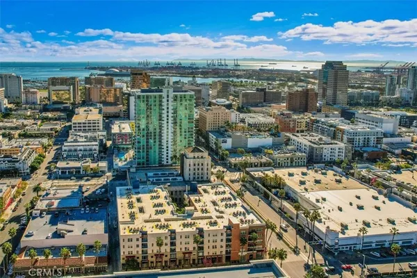 a view of a city with tall buildings