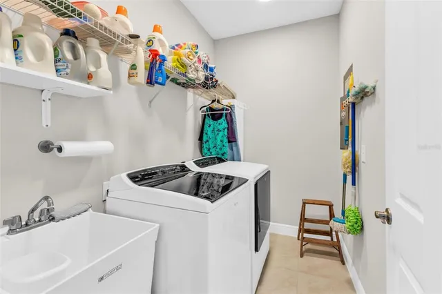 a view of a room with a large window