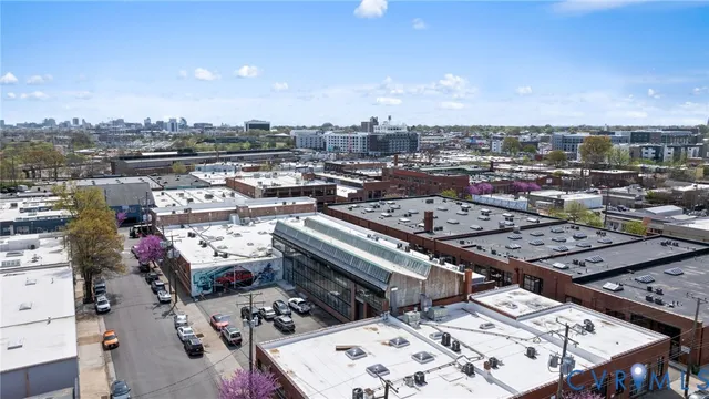 an aerial view of a city