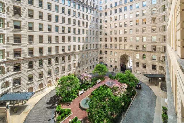 a view of a building with garden