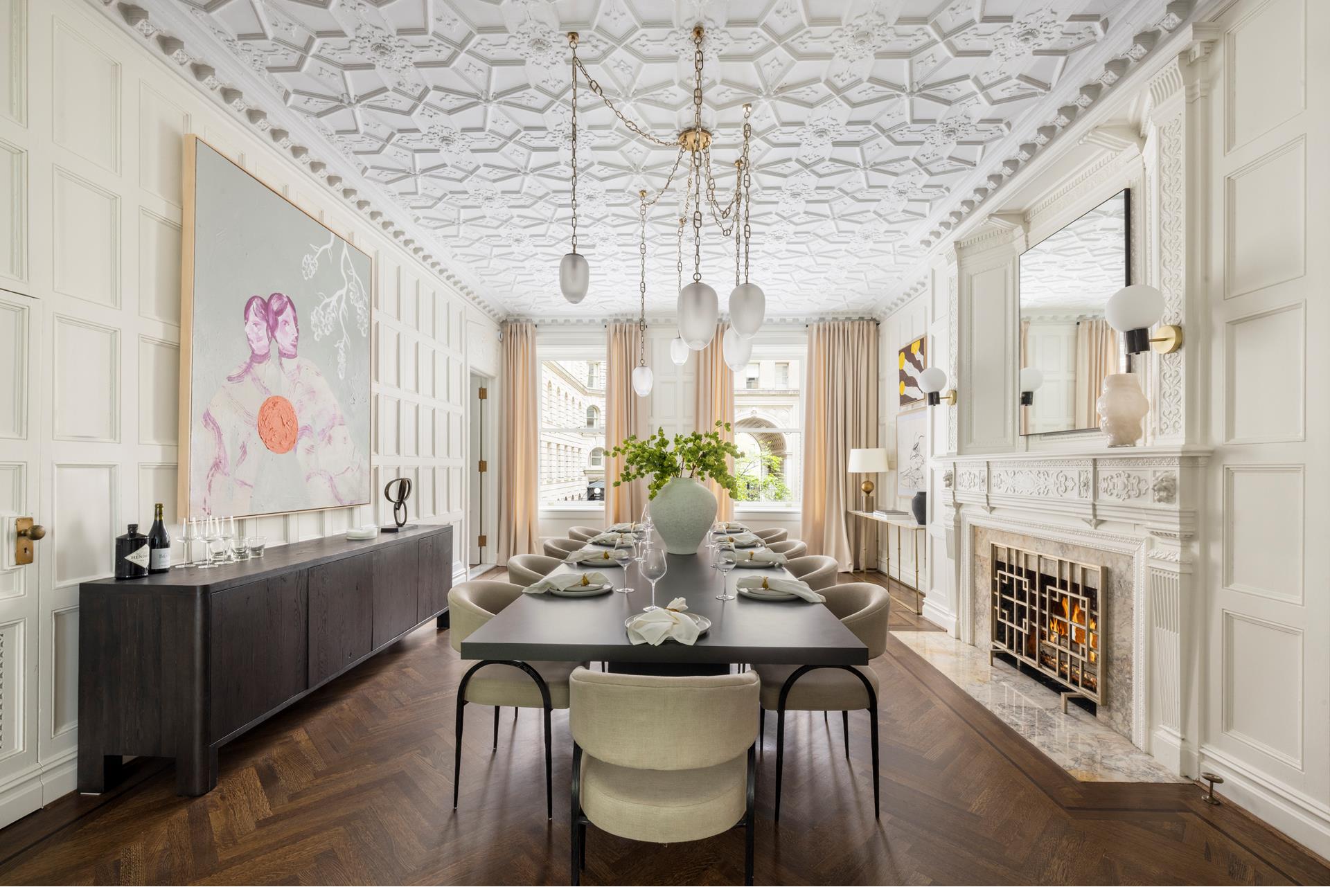 390 West End Avenue, Unit 2A Manhattan, NY 10024 - Photo 2 of 27 a view of a dining room with furniture a chandelier and wooden floor