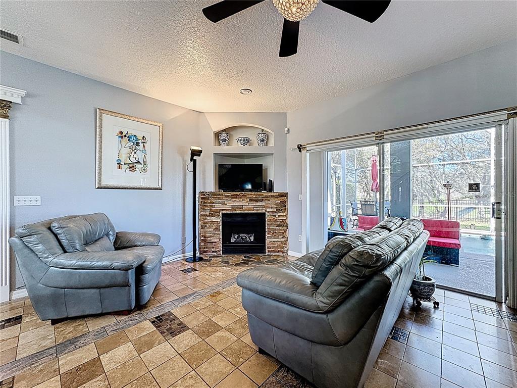 2048 Applegate Drive Ocoee, FL 34761 - Photo 38 of 61 a living room with furniture and a fireplace
