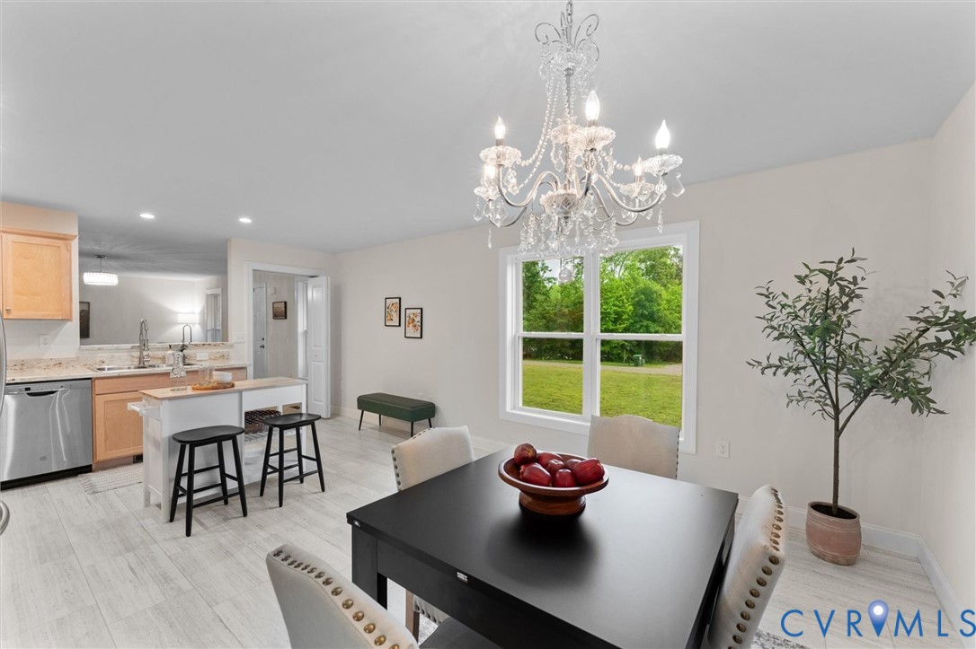 5239 Old Buckingham Road Powhatan, VA 23139 - Photo 22 of 50 a view of a dining room with furniture window and outside view