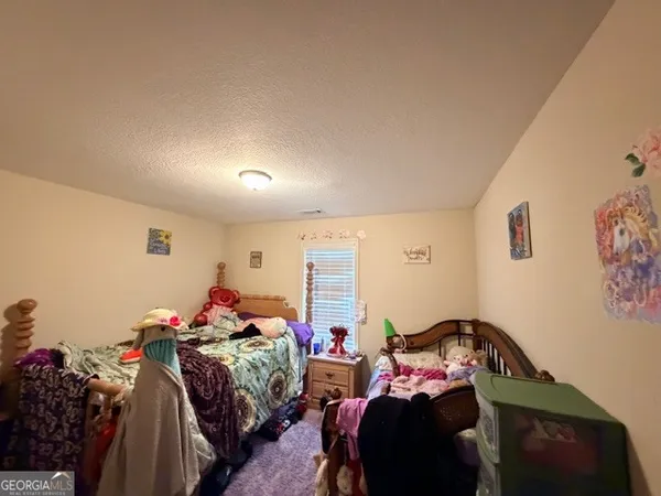 a bed room with a bed and a closet