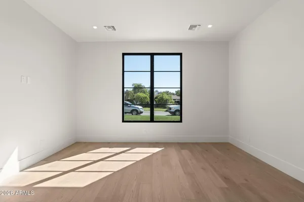 an empty room with a window
