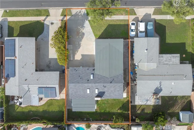 an aerial view of multiple house