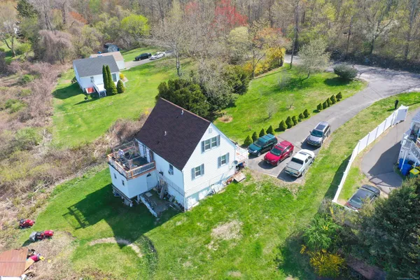 an aerial view of a house