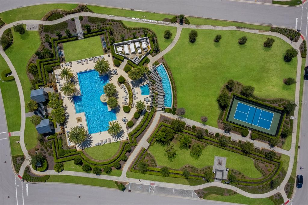 2402 Starwood Court Lakewood Ranch, FL 34211 - Photo 68 of 71 an aerial view of a residential house outdoor space and a kitchen view