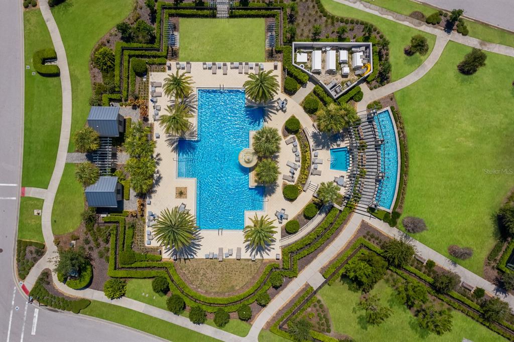 2402 Starwood Court Lakewood Ranch, FL 34211 - Photo 69 of 71 an aerial view of a house with a swimming pool