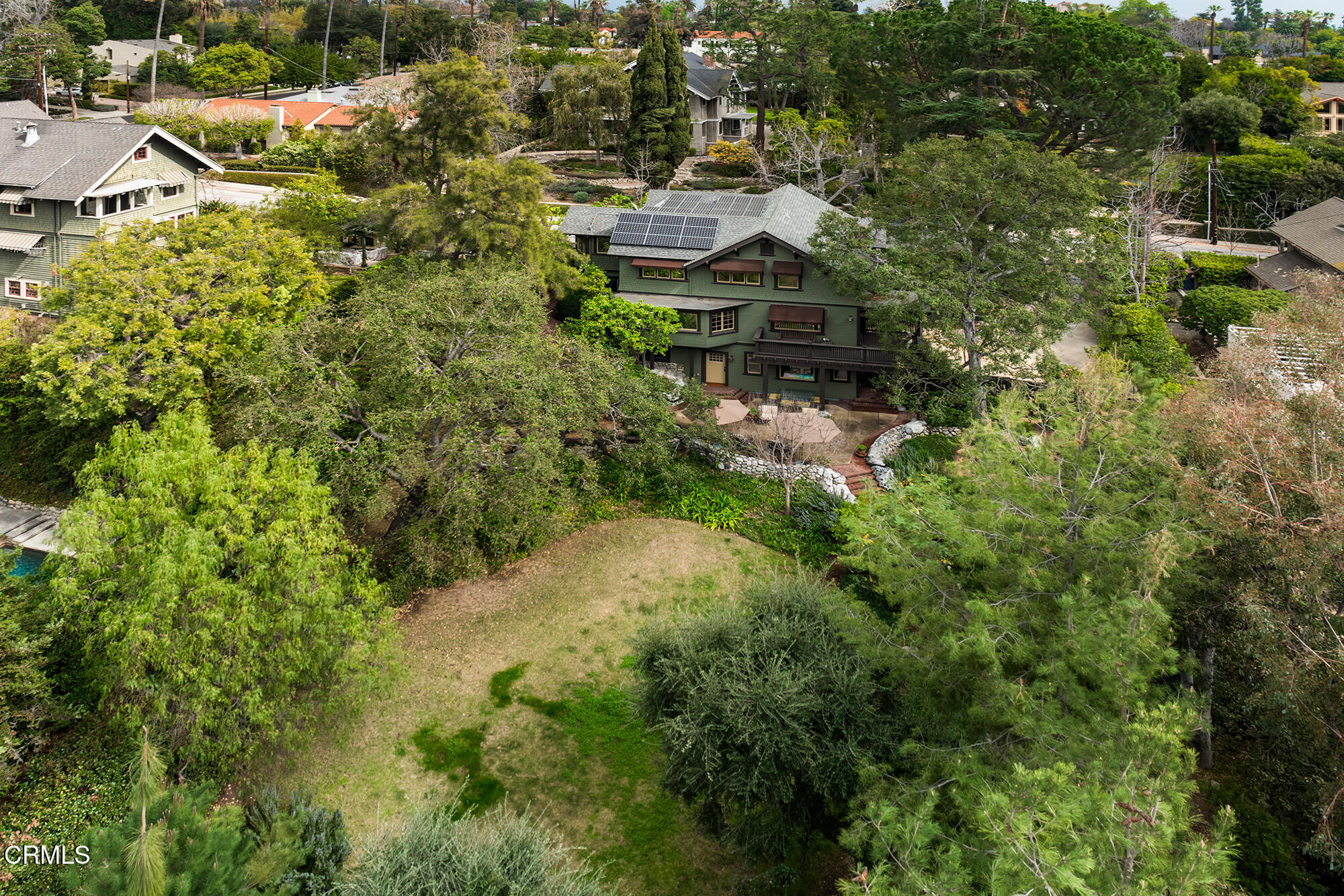 455 La Loma Road Pasadena, CA 91105 - Photo 21 of 21 an aerial view of residential house with outdoor space and trees all around