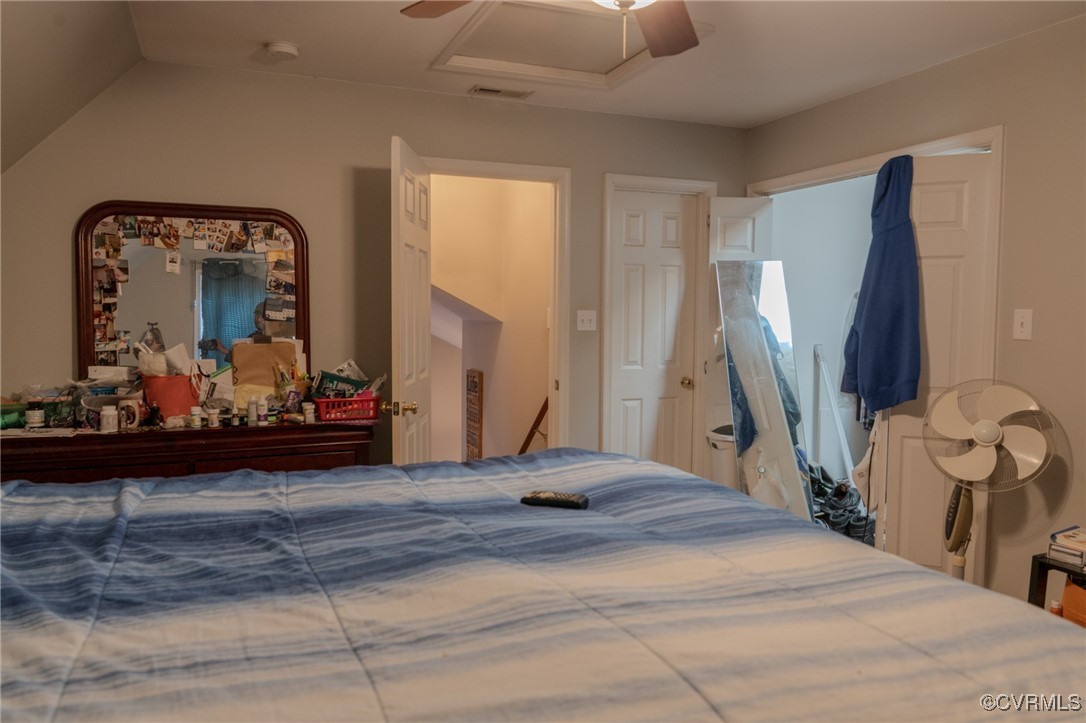6623 Carmel Road Henrico, VA 23228 - Photo 5 of 16 Bedroom with lofted ceiling and ceiling fan