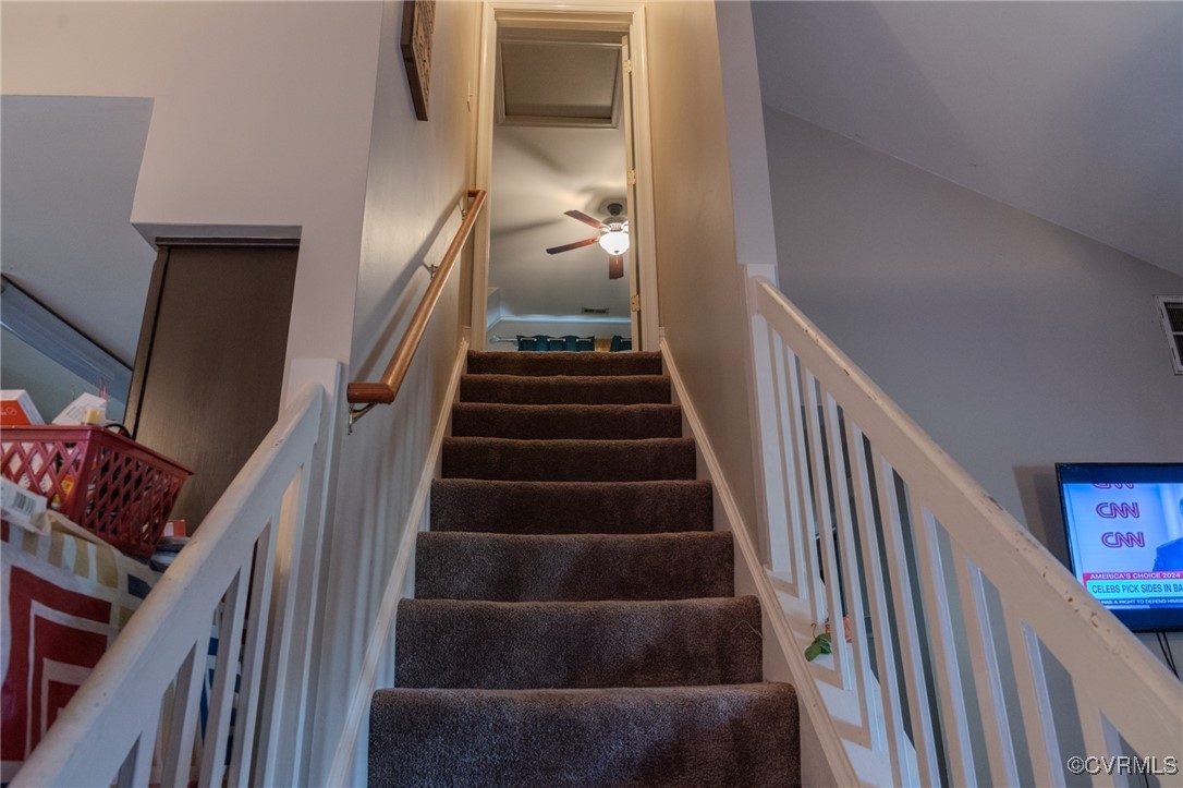 6623 Carmel Road Henrico, VA 23228 - Photo 7 of 16 Stairway featuring ceiling fan