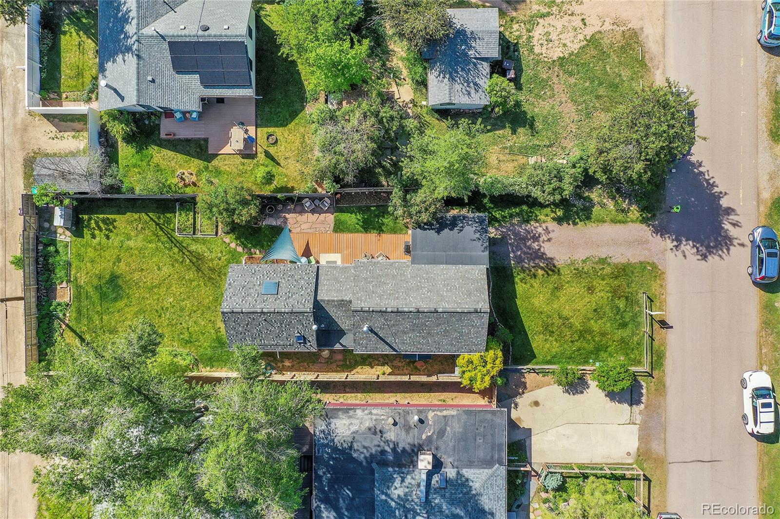 141 3rd Avenue Niwot, CO 80544 - Photo 45 of 49 an aerial view of a house with a yard basket ball court and outdoor seating