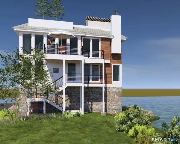 a view of a lake with a nearby beach