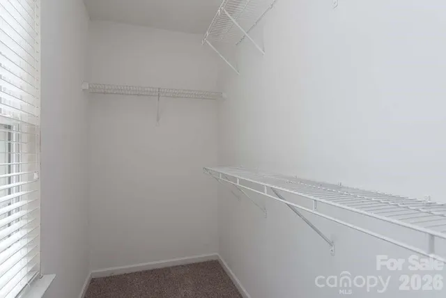 a view of small space with racks on the wall